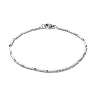 Tarnish Resistant Unisex 201 Stainless Steel Bar Link Chain Bracelets