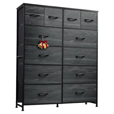 WLIVE Modern Tall Organizing Dresser for Bedroom with 12 Drawers, Cupboard & Chests of Drawers, Fabric Dresser for Bedroom, C...