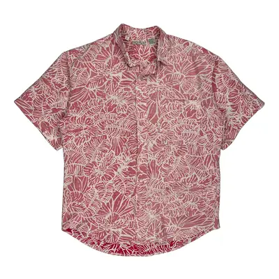Bugle Boy Hawaiian Shirt - Large Red Viscose