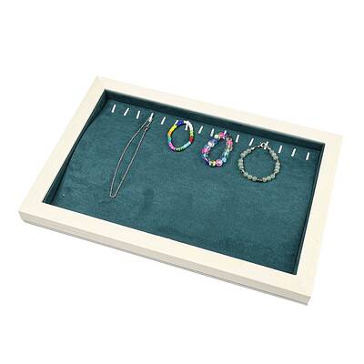 Rectangle Microfiber Cloth Pendant Necklaces Display Stands