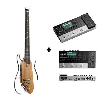 Donner HUSH™ I Acoustic-Electric Travel Guitar - Maple Natural / Guitar+Arena 2000