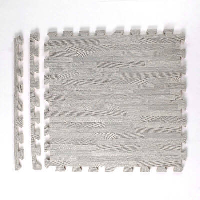 Wood Grain Foam Floor Mat Fully Paved | Color: Grey | Dimensions: 30x30x1cm