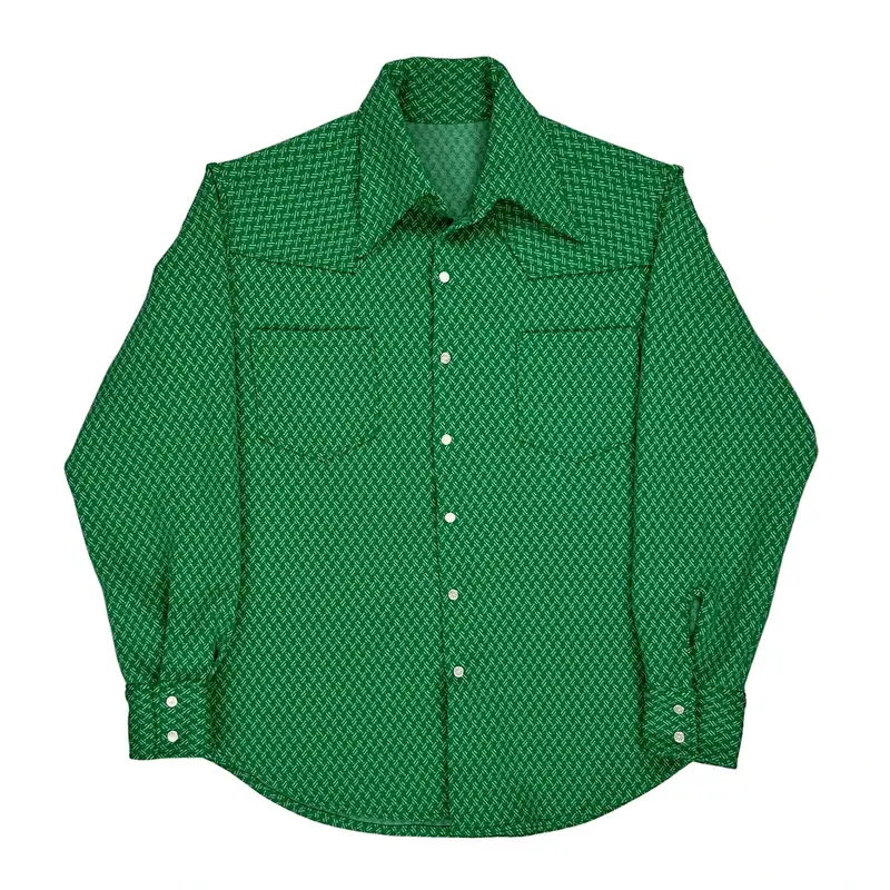Unbranded Polka Dot Shirt - Large Green Cotton Blend