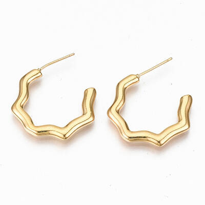 Brass Half Hoop Earrings