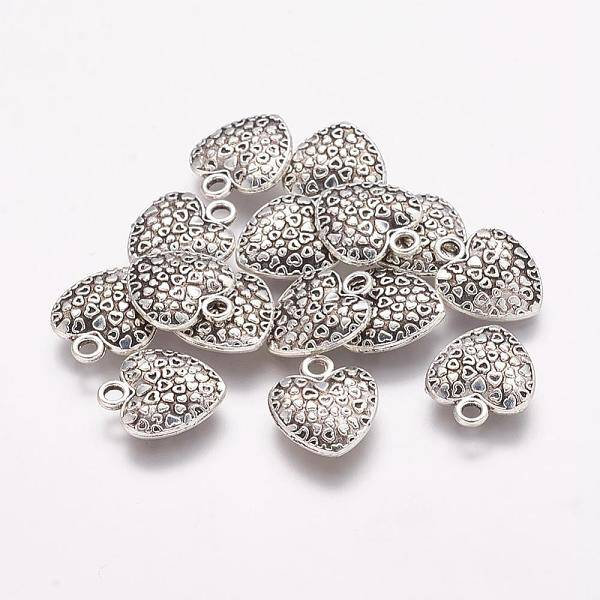 Tibetan Style Alloy Heart Charms