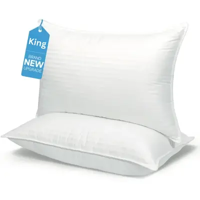 Hotel Collection Bed Pillows for Sleeping 2 Pack King Size,Pillows for Side and Back Sleepers,Super Soft Down Alternative M...