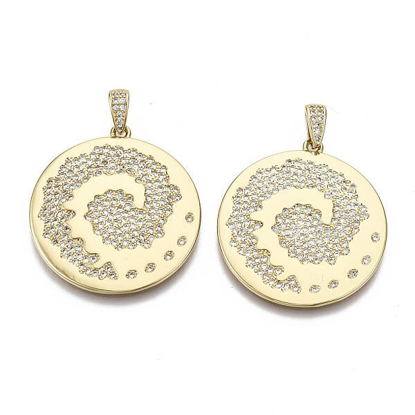 Brass Micro Pave Clear Cubic Zirconia Pendants