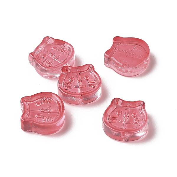 Transparent Spray Painted Glass Beads