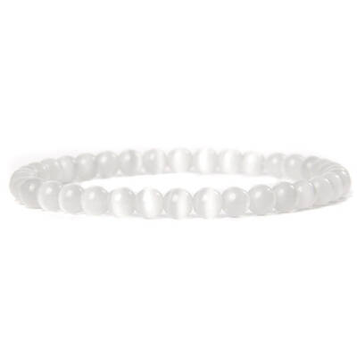 Cat Eye Round Beaded Stretch Bracelet