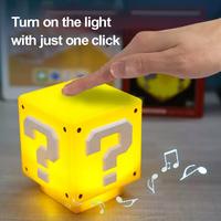 Super bro Inspired Question Block Lamp with Sound Effects, USB Powered LED Night Light for Gaming Room Decor, Birthday Gifts ...