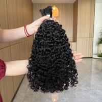 VIPbeauty Boho Human Braiding Hair Burmese Curly Bulk for Daughter/Friend For Bohemian Knotless Braids Natural Curly End No W...