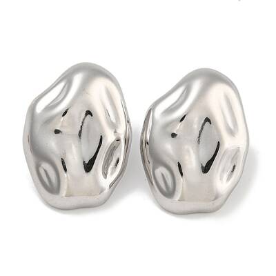 304 Stainless Steel Oval Stud Earrings for Women