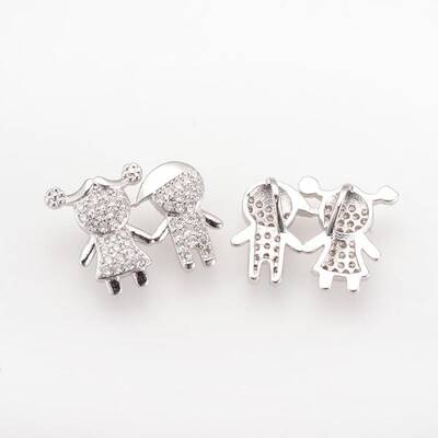Brass Micro Pave Cubic Zirconia Pendants