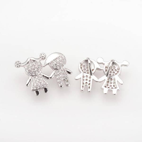 Brass Micro Pave Cubic Zirconia Pendants