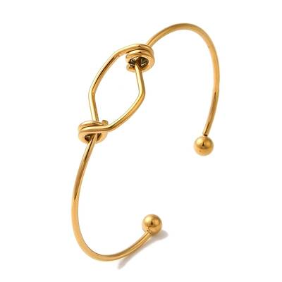 Ion Plating(IP) 304 Stainless Steel Open Cuff Bangles for Women