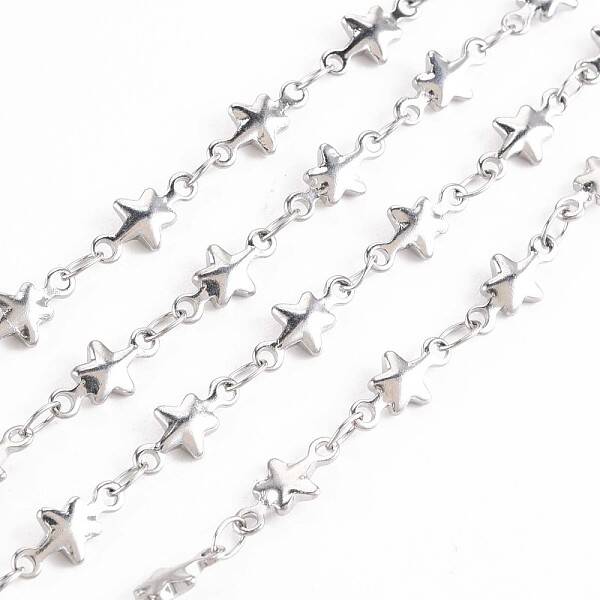 Non-Tarnish 201 Stainless Steel Star & Oval Link Chains