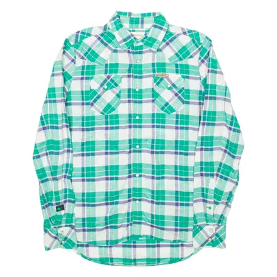 DIESEL Womens Shirt Green Check Long Sleeve M