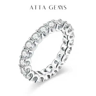 Round Cut 3.5mm Etenity Synthetic Moissanite Ring Band D Color VVS1 Engagement Wedding Bands For Women Birthday Gift R053