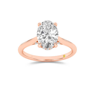 Twinkle Hidden Halo Oval Lab Grown Diamond Engagement Ring | 18K Rose Gold 3 1/5 CT. TW.