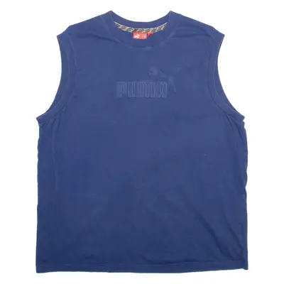 PUMA Mens Vest Blue Sleeveless XL