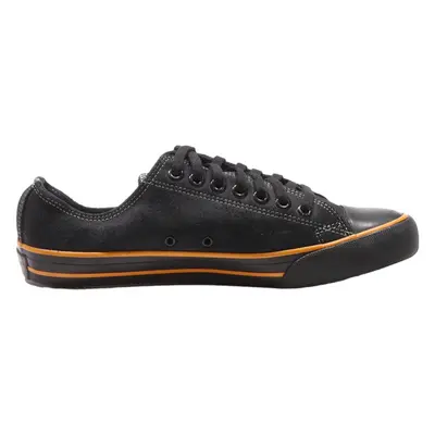 HARLEY DAVIDSON Low Top Trainers Black Leather Mens UK 8