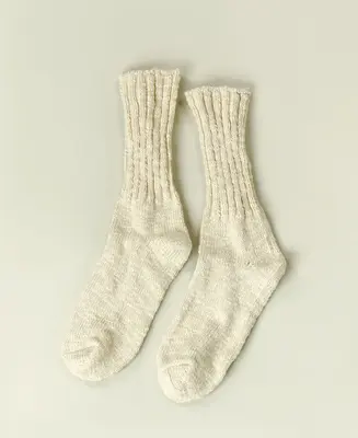 Women's Mélange Rugged Socks - Ecru