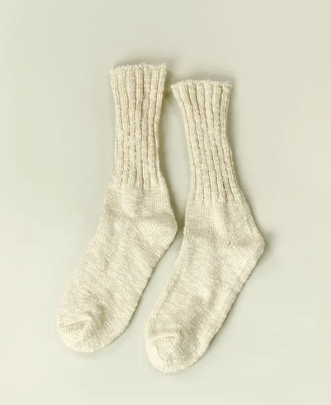 Women's Mélange Rugged Socks - Ecru