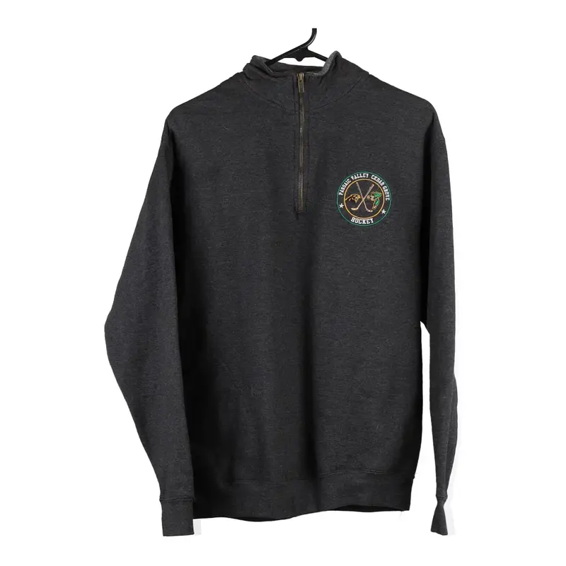 Pennant 1/4 Zip - Medium Grey Cotton Blend