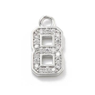 Brass Micro Pave Clear Cubic Zirconia Pendants