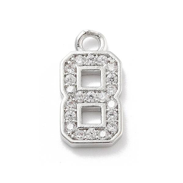 Brass Micro Pave Clear Cubic Zirconia Pendants