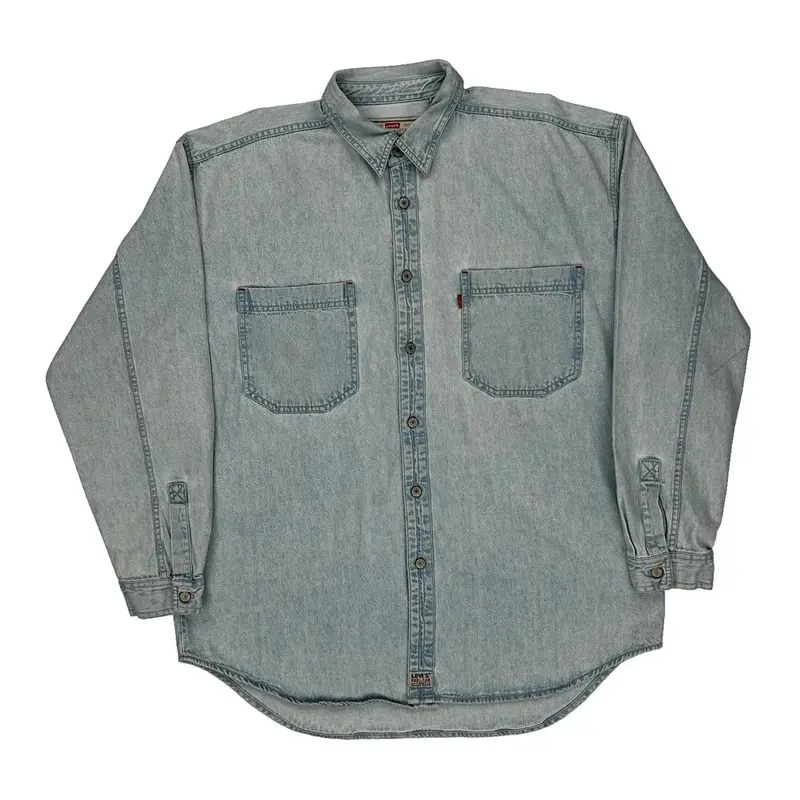 Levis Denim Shirt - Large Light Wash Denim