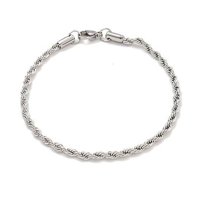 Tarnish Resistant 3MM 304 Stainless Steel Rope Chain Bracelets for Women
