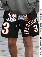 Men's Letter & Basketball Print Shorts, Regular Fit Casual Fashion Graphic Shorts for Daily Wear, Men's Bottoms for Spring & ...