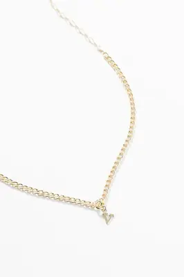 Rhett Initial Necklace | Metal Color: Gold | Style: V