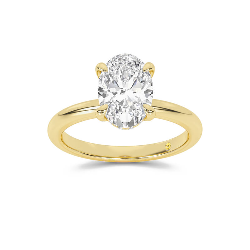 Dream Weaver Hidden Halo Oval Lab Grown Diamond Engagement Ring | 18K Yellow Gold 1 1/6 CT. TW.