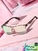 Tortoise Shell Pattern Flat Top Sunglasses for Women, Sun Protection Sunglasses for Men, Trends 2025 for Outdoor Activities ...