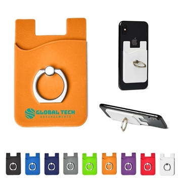150 Custom Silicone Card Holder with Metal Ring Phone Stand - 3 ...