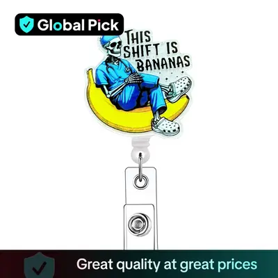 Skull Pattern Retractable Badge Reel, 1/20pcs Acrylic ID Holder with Clip for Nurses, Doctors, Students & Office Staff, Ident...