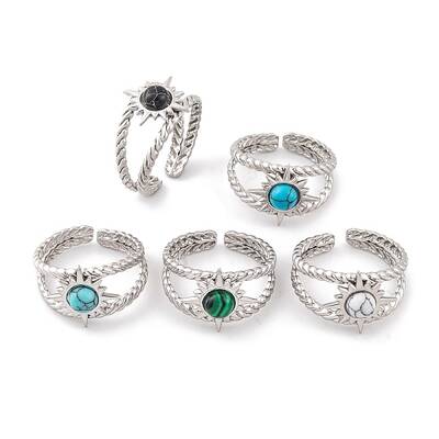 Sun 304 Stainless Steel Open Cuff Rings
