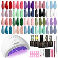 ROSALIND Gel Nail Polish Kit with UV Light 48W Nail Dryer and Base Coat Glossy Matte Glitter Top Coat Gel Nail Kit Manicure T...