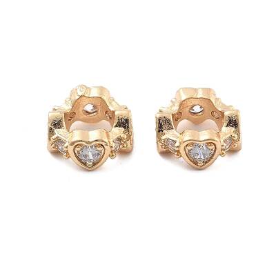 Brass Micro Pave Cubic Zirconia European Beads