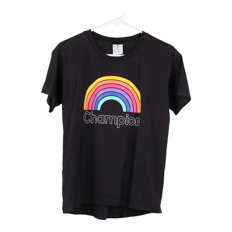 Champion Graphic T-Shirt - Small Black Cotton