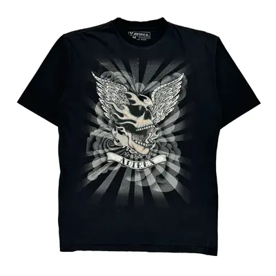 Avirex Graphic T-Shirt - Medium Black Cotton