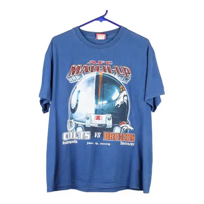 Colts vs Broncos 2005 Nfl T-Shirt - Large Blue Cotton