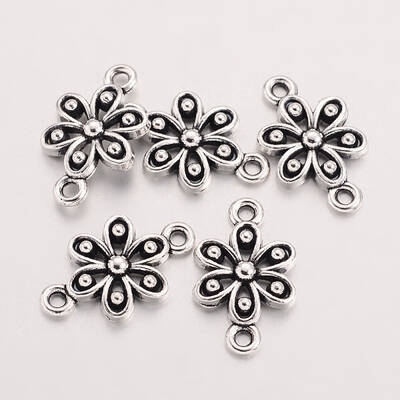 Tibetan Style Alloy Flower Links connectors