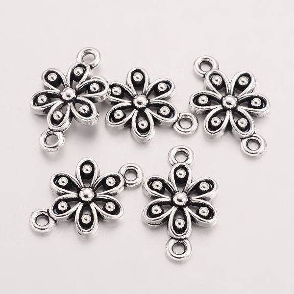 Tibetan Style Alloy Flower Links connectors