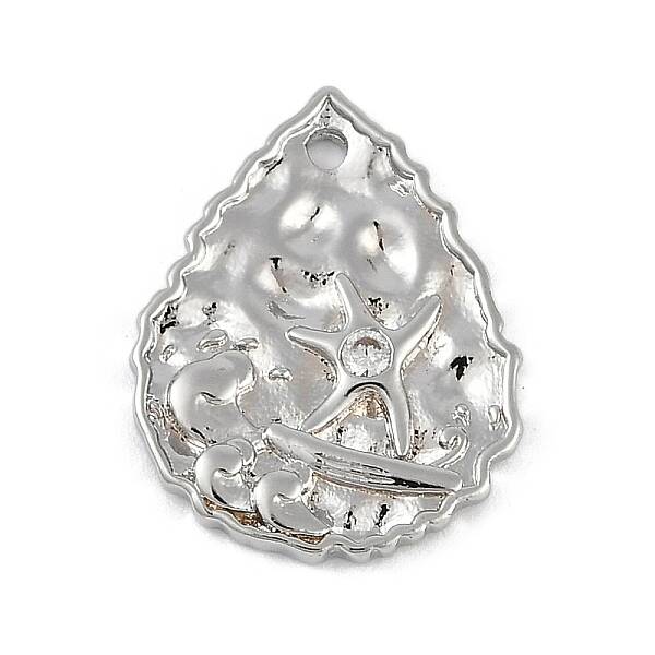 Brass Micro Pave Clear Cubic Zirconia Pendants