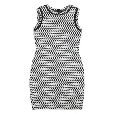 REISS Mini Dress White Spotted Sleeveless Short Womens UK 8