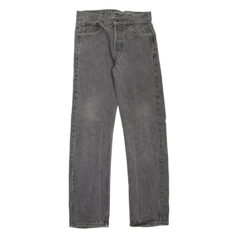 LEVI'S 501 MADE IN USA Jeans Mens Grey Regular Straight 90s W28 L30