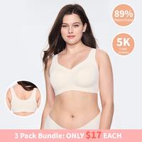 SOFT INTENTION Women's Seamless Bra Wireless Bra Full Coverage Push Up No Underwire Tshirt Comfortable Everyday Plus Size Fri...